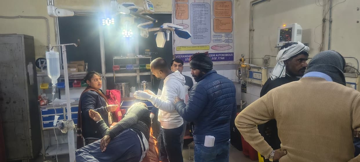 Two sides clashed with sticks, leaving seven injured.