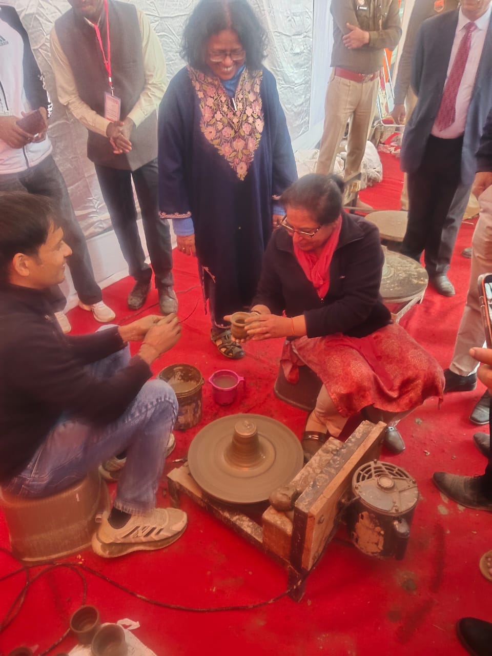 High Court Judge Alka Sarin conducted symbolic excavation and made a clay pot.