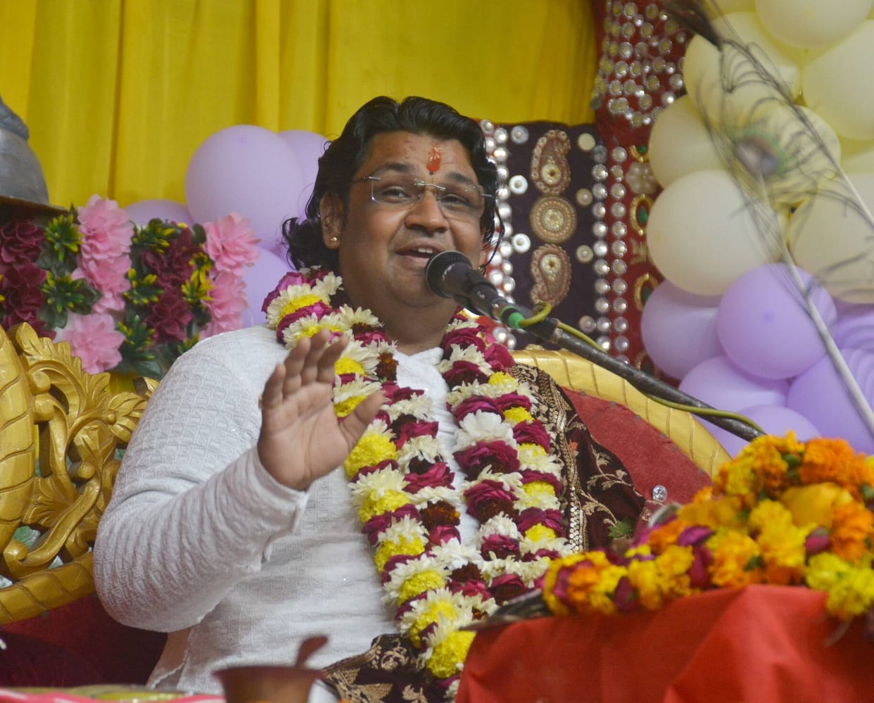 The story of Maharas Leela was narrated in the Srimad Bhagwat Katha on Saturday.