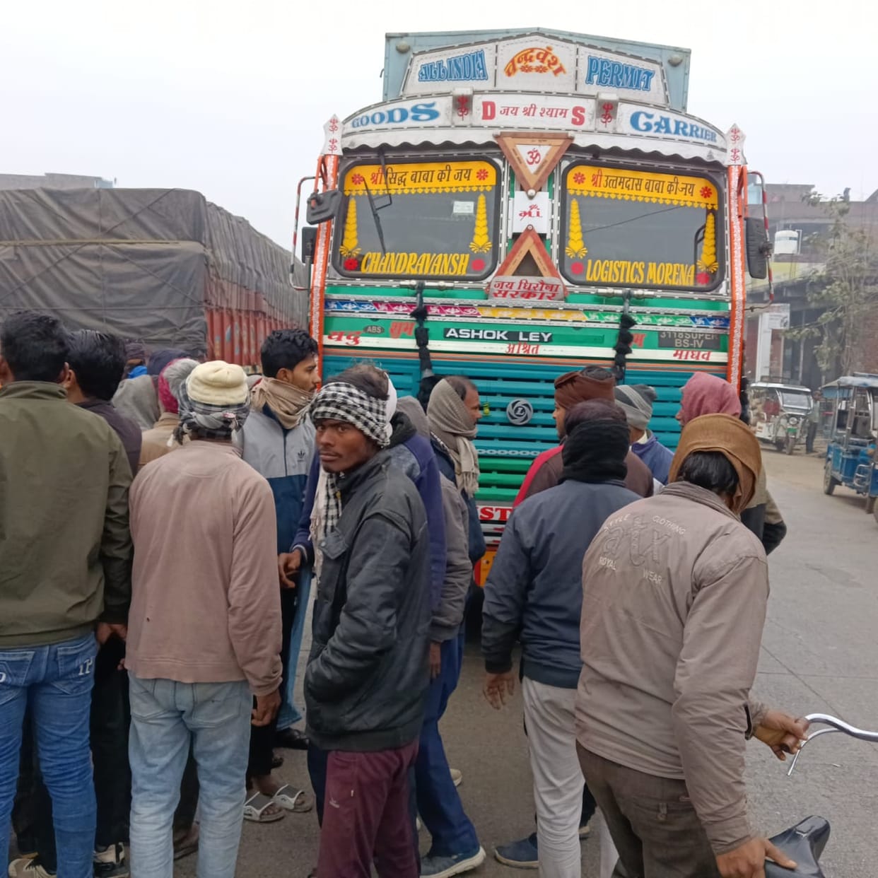 A student going to take an exam was hit by a truck and had a narrow escape