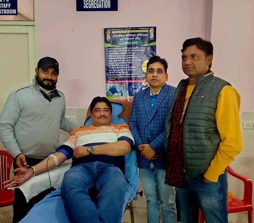 82 units of blood were collected at the blood donation camp.