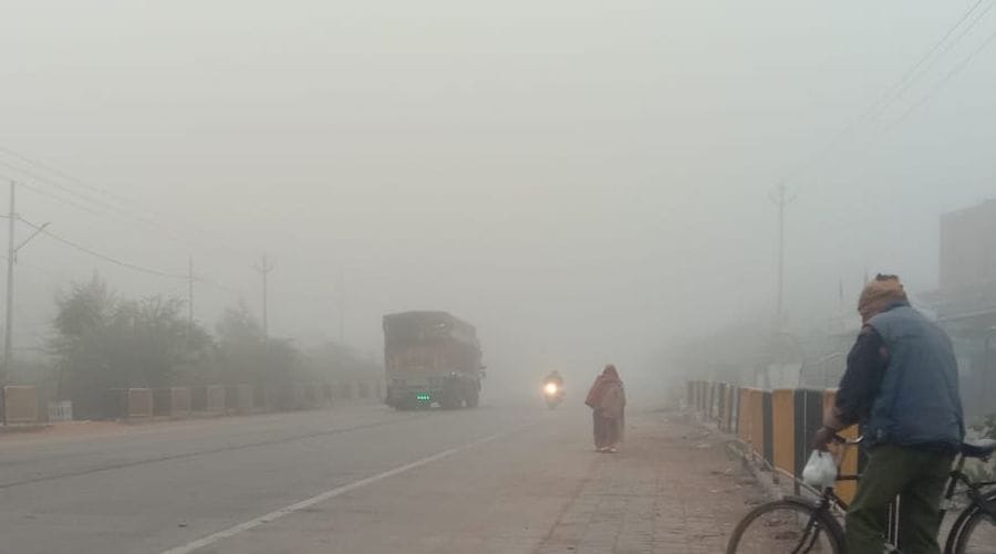 Rail and road traffic affected by cold weather and fog.