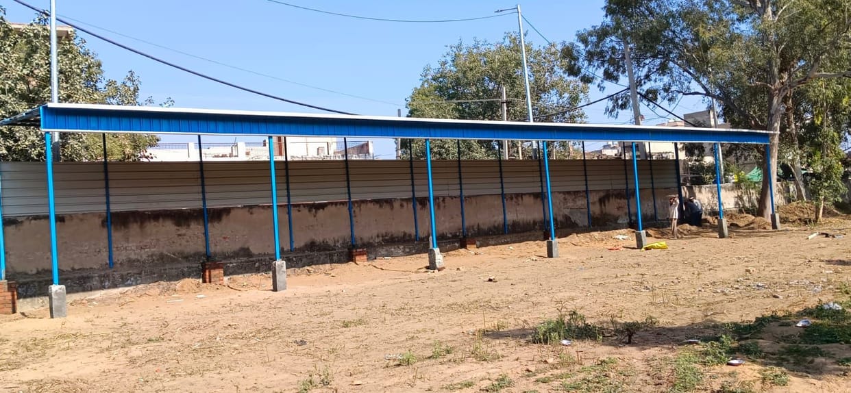 A bicycle stand is being built at Model Culture School at a cost of four lakh rupees.