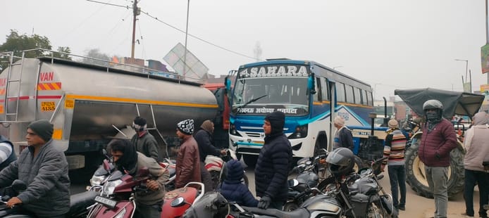 Traffic jams on the road on market days, disrupting transportation.