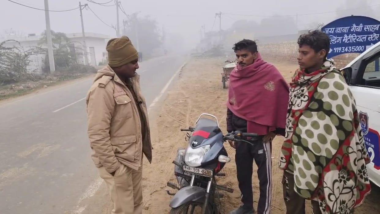 Two-wheeler riders were made aware of road safety.