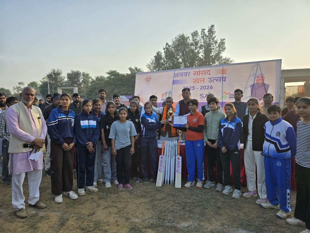 Cricket...Gailpur team came first in the girls category