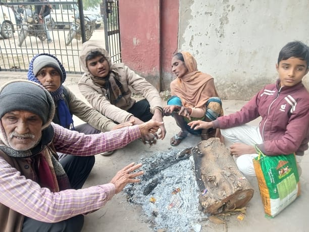 People shivered due to icy wind and cold wave