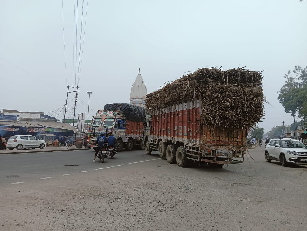 Overheated sugarcane laden vehicles are running like death
