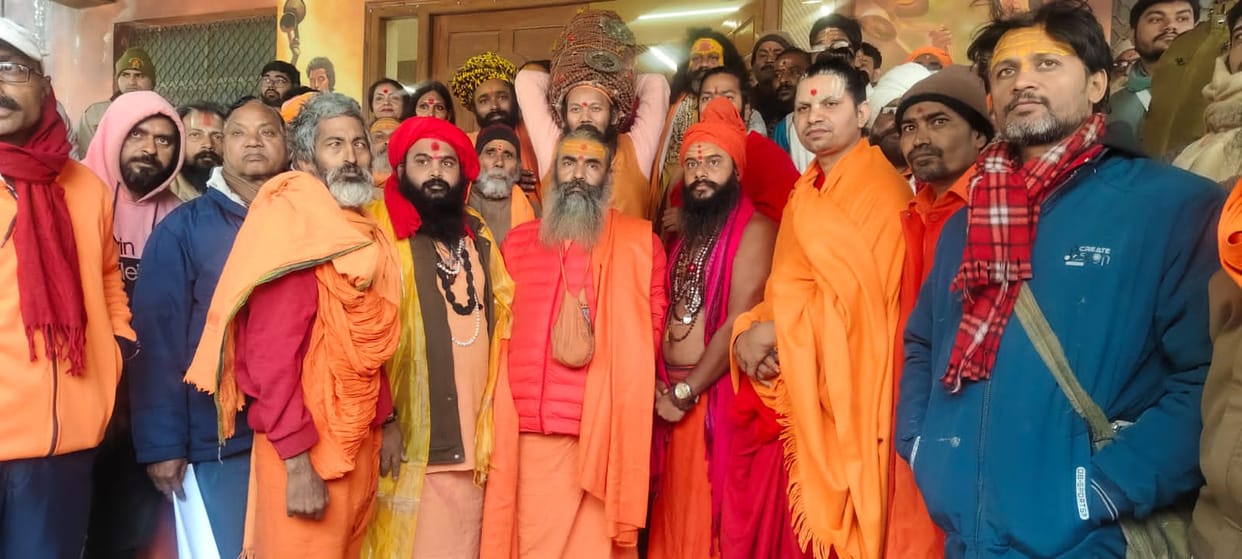 Sadhus stage sit-in to demand land, clash with security personnel