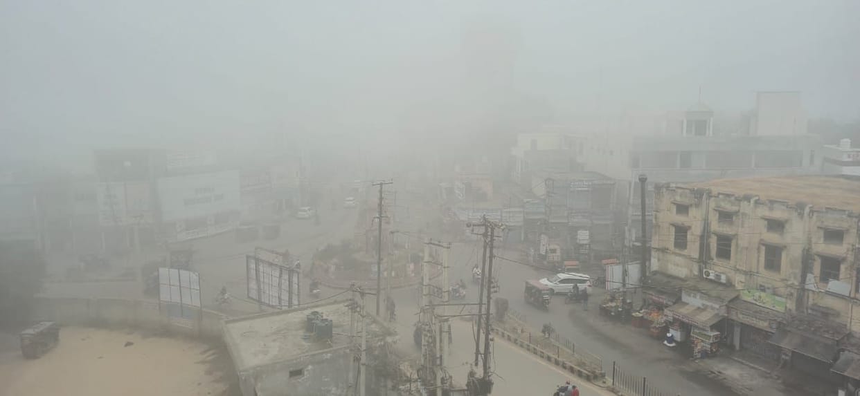 Fog prevailed till 12 noon, visibility was less than seven meters