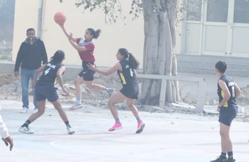 Kishori College finished first in the inter-college women's basketball competition.