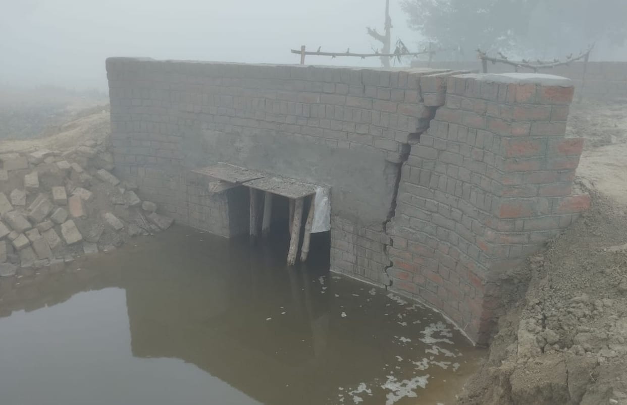 Water released into the minor under construction