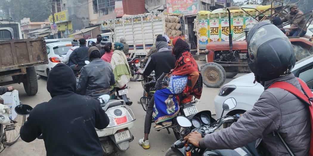 Commuters were inconvenienced due to traffic jams on major roads throughout the day.