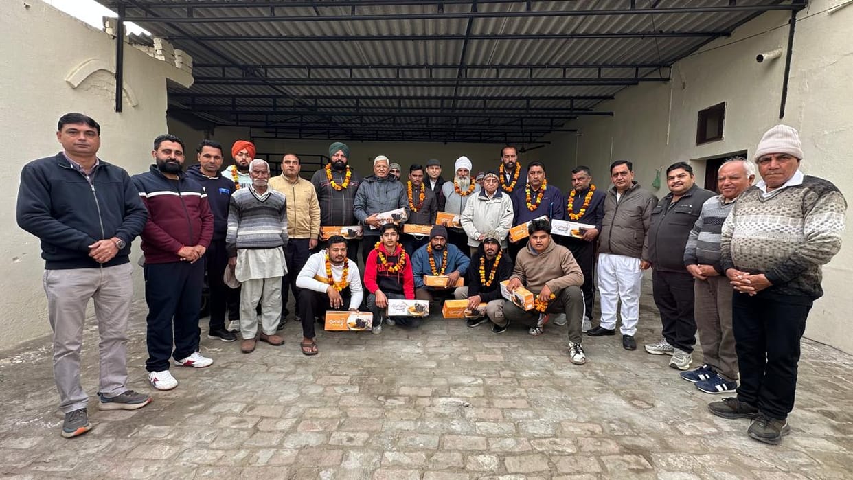 The team from Sadhura village was honored