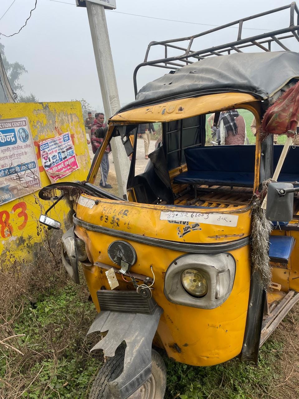 Innova's tyre bursts, auto overturns, six injured
