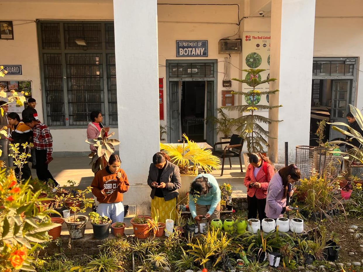 The biodiversity of Mandi College will be recorded using mobile phones.