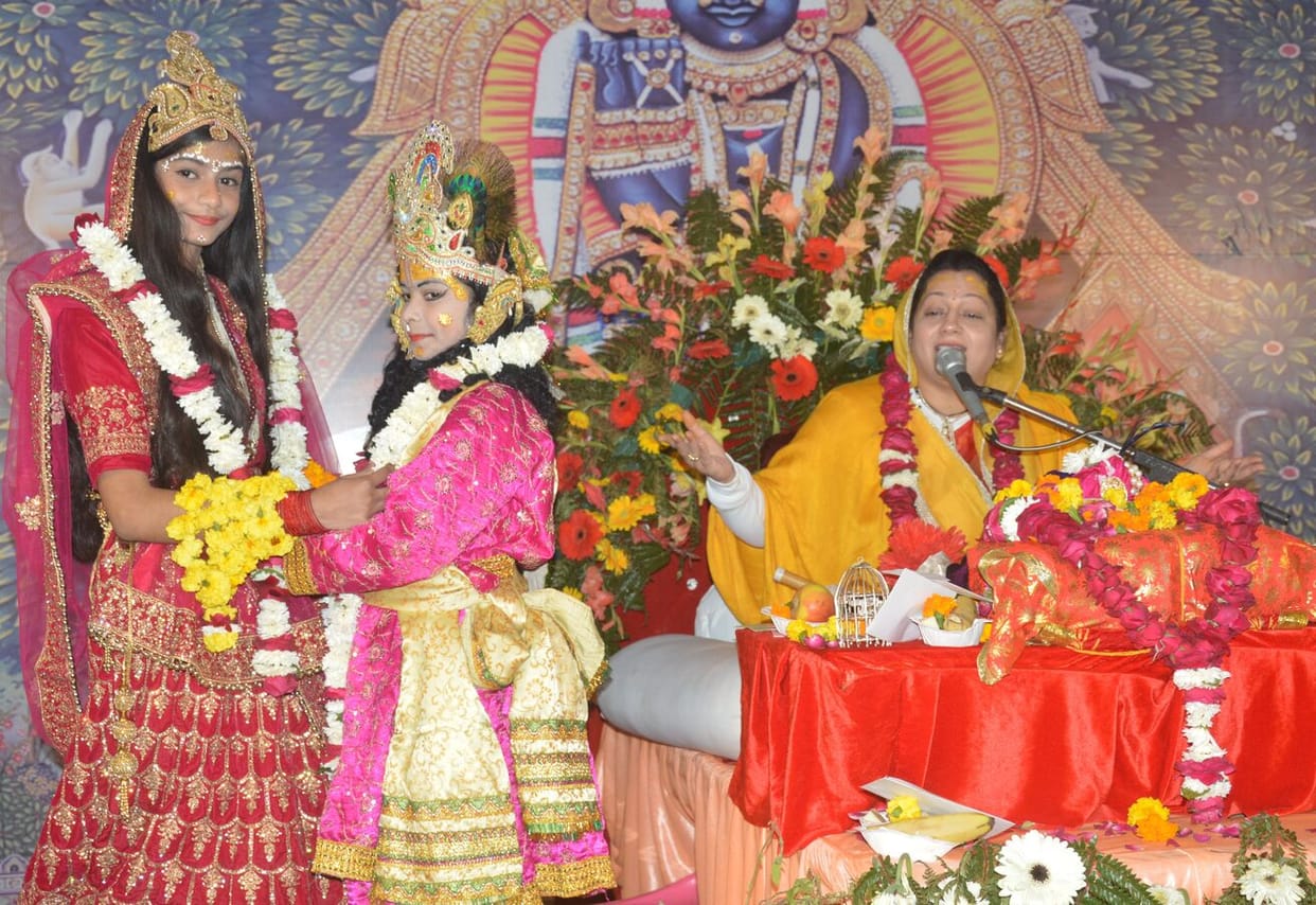 The story of Sri Krishna-Rukmini's marriage is narrated in the Bhagwat Katha.