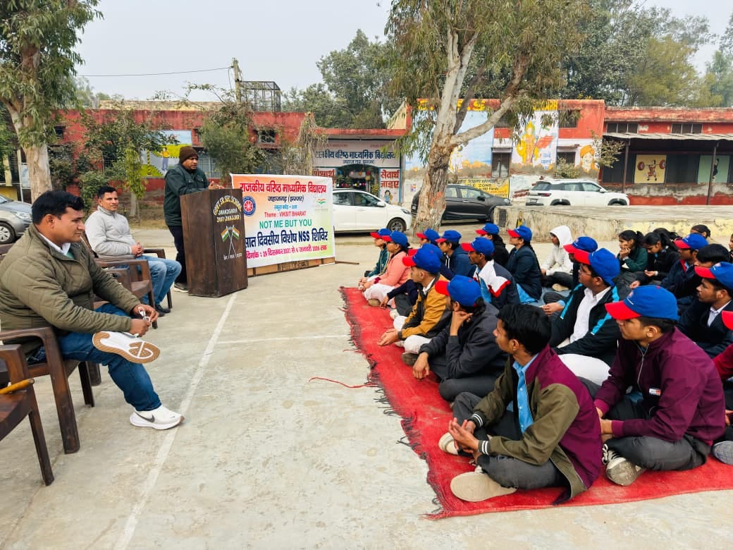 Students were given information about banking services at the camp.