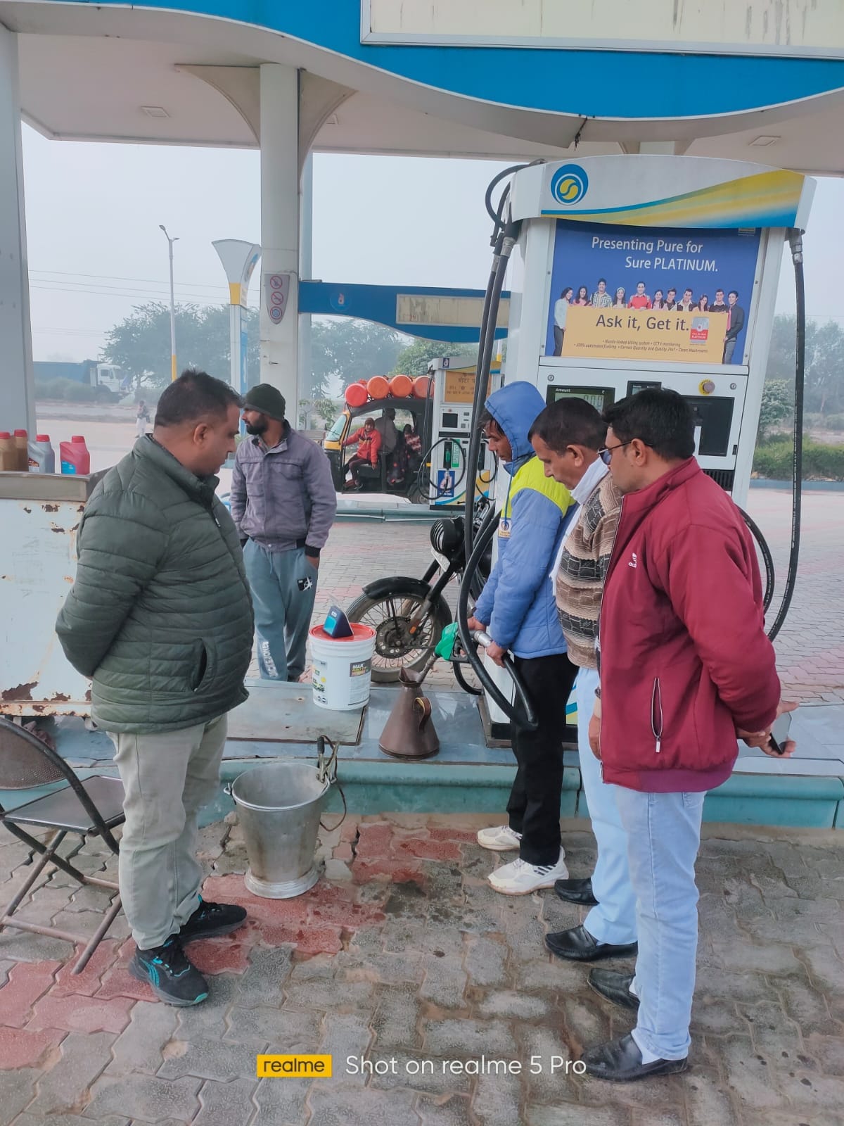 The food supply department team inspected 14 petrol pumps.