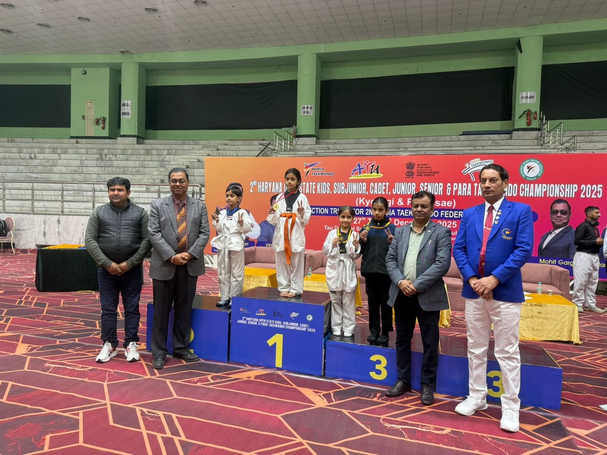 Vanshika Janjad won the gold medal in the State Open Taekwondo Championship