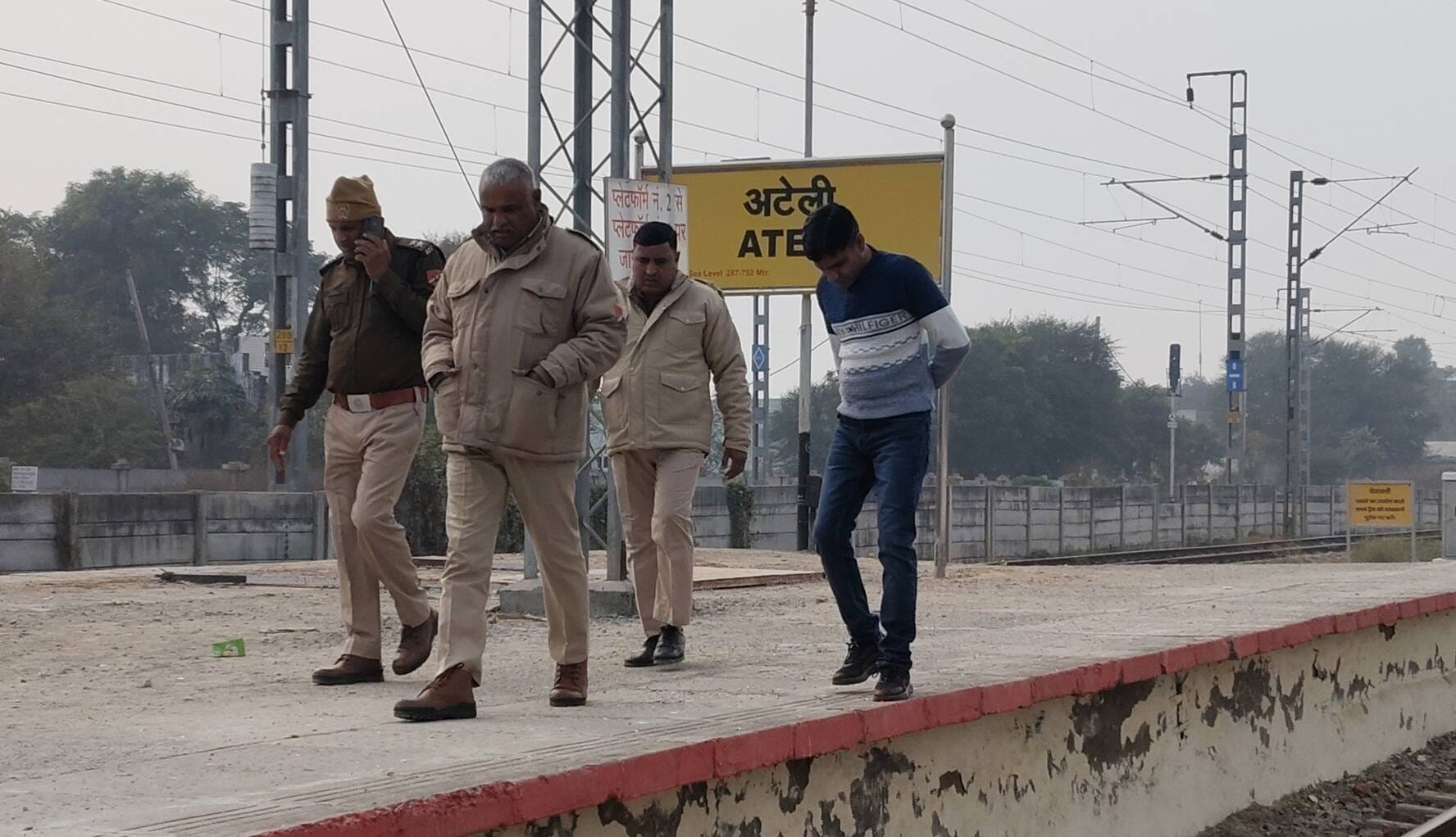 Anti-social elements broke the windows of three trains, one passenger injured.