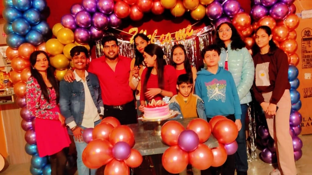 People were immersed in New Year's celebrations, cutting cakes and setting off fireworks