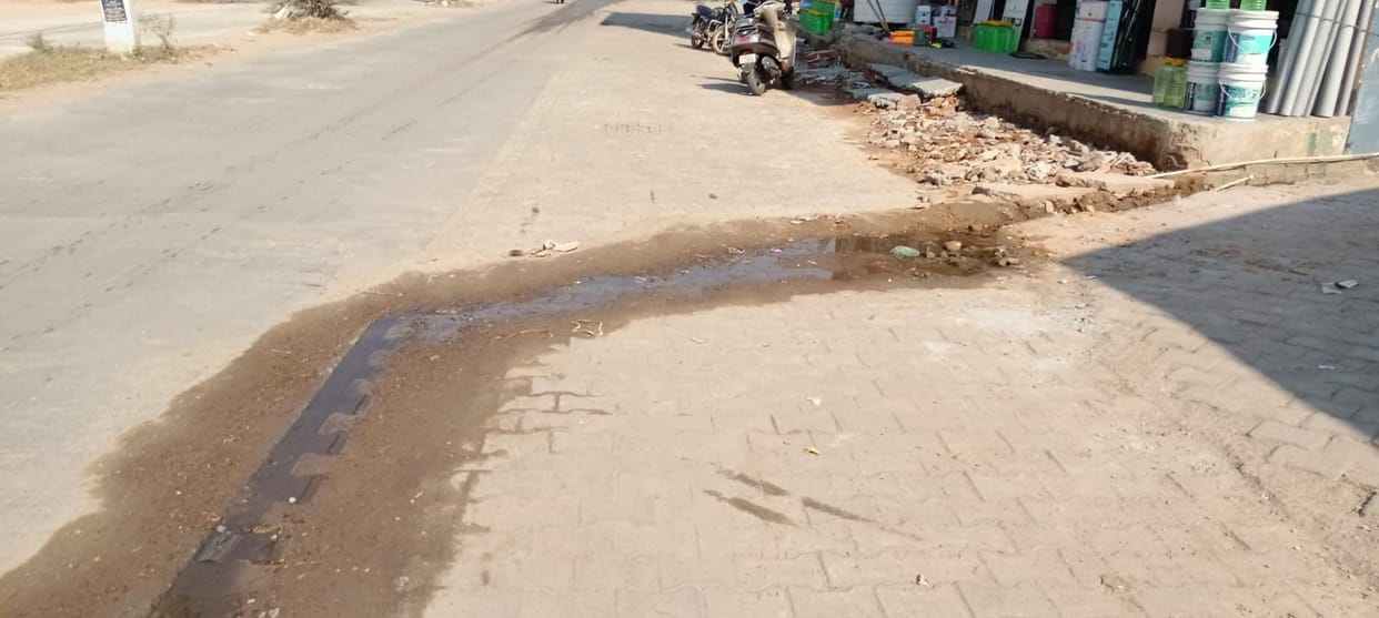 They built the road but forgot to build the drainage system...people are suffering due to waterlogging.