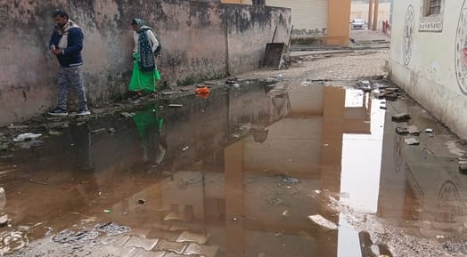 Sewer water flowing in the medical college