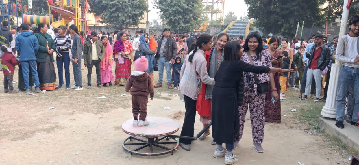 People were immersed in New Year celebrations throughout the day, youngsters danced to the DJ music.