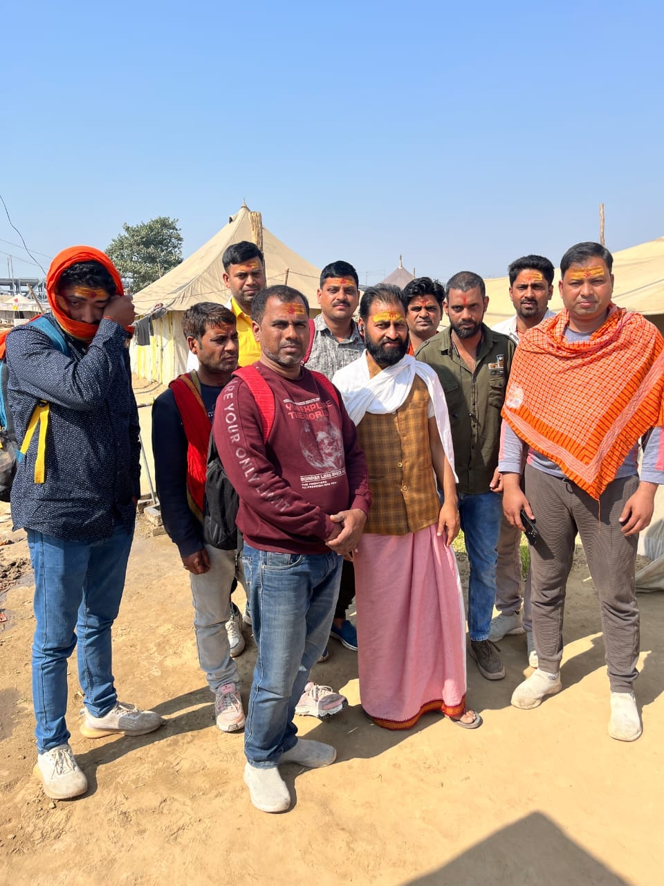 Acharya Upendra Krishna received land for the Magh Mela.
