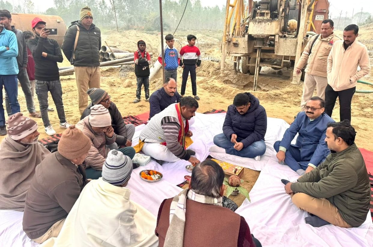 Bhoomi Pujan for construction of new bridge on Banaili River