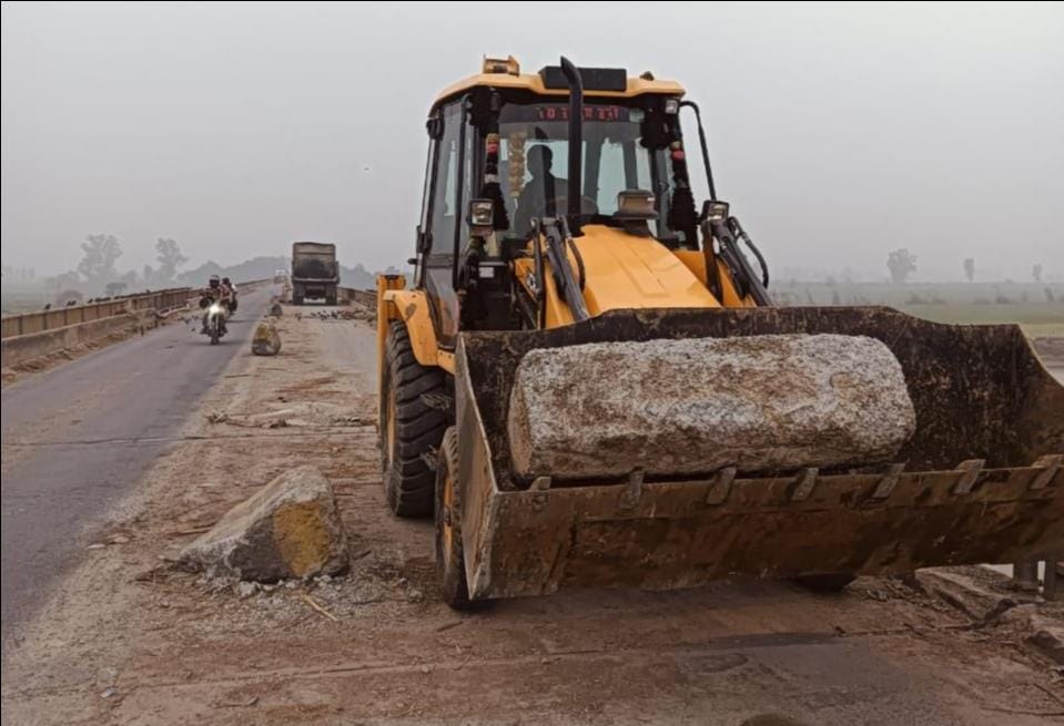 The Ramganga bridge was reopened after repairs were completed on only one side.