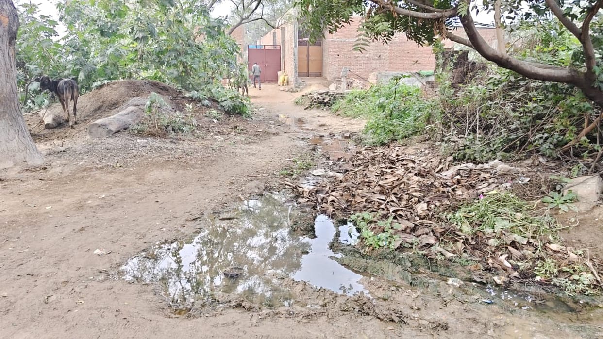 A thousand people are troubled by the unpaved road and dirty water.
