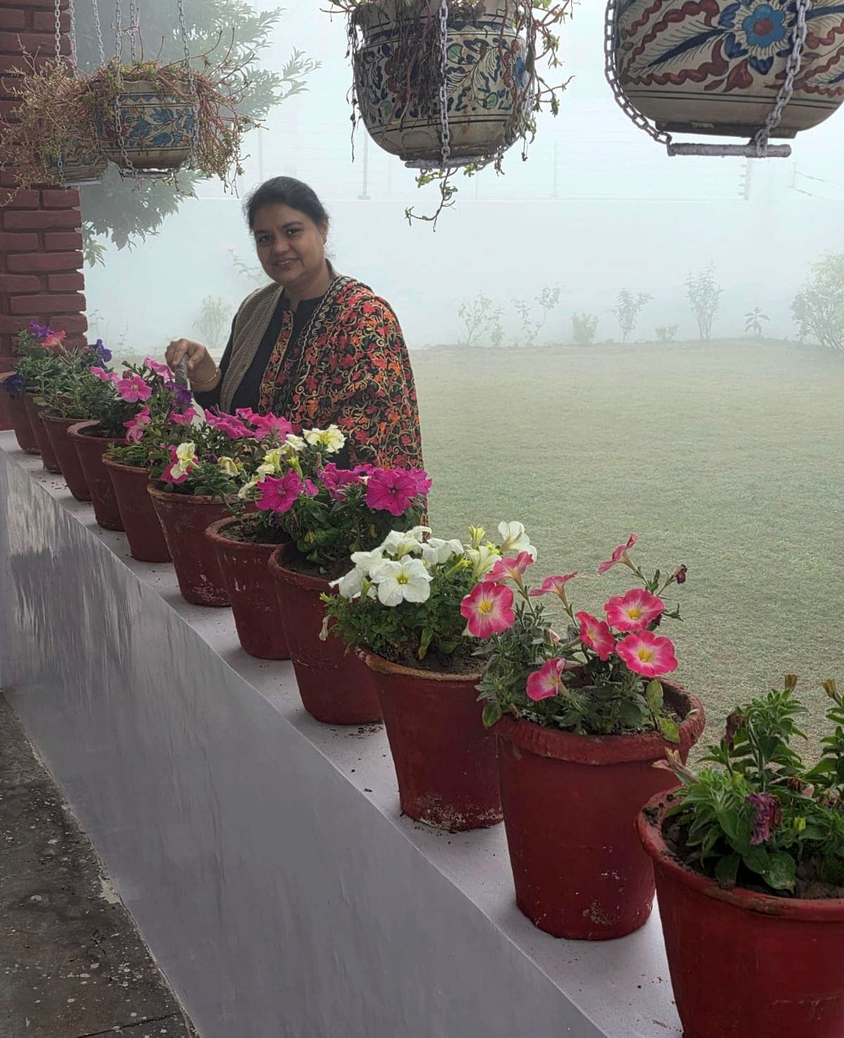 Dr. Poonam Ahlawat has created a garden at home, planting over 60 different types of flowers.