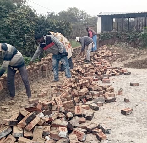 The villagers themselves started demolishing the madrasa and mosque.