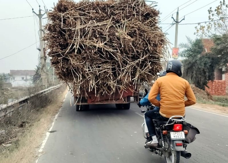 Overloaded vehicles are plying the roads, increasing the risk of accidents.