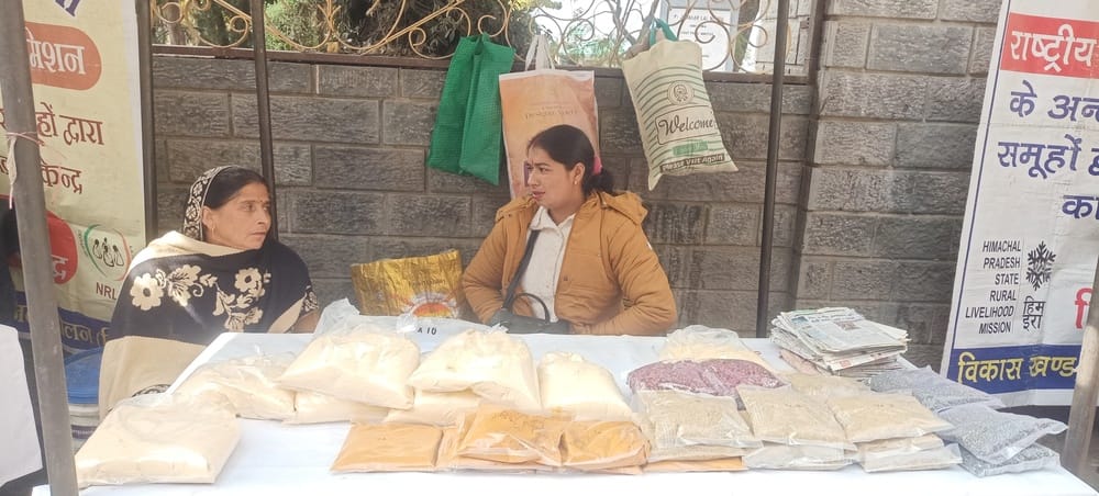 Self-help group set up stall, maize flour at Rs 70 per kg