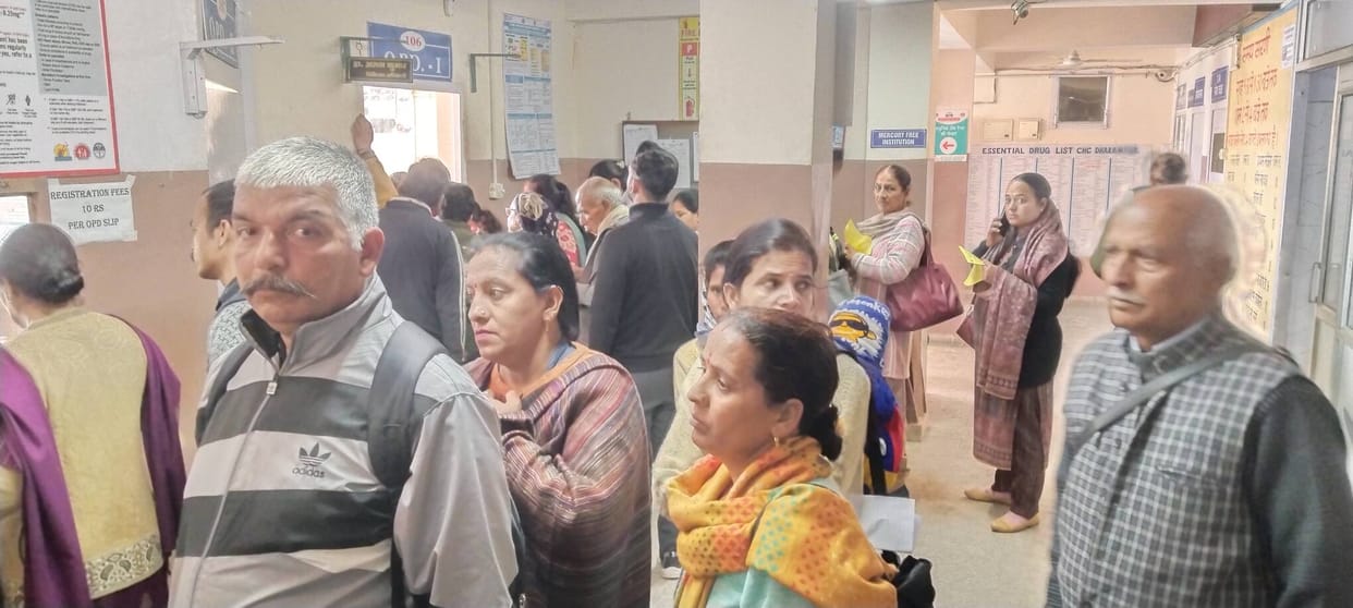 Dharampur Hospital has a population of 35,000 with the help of two doctors, patients are being referred in emergency situations.