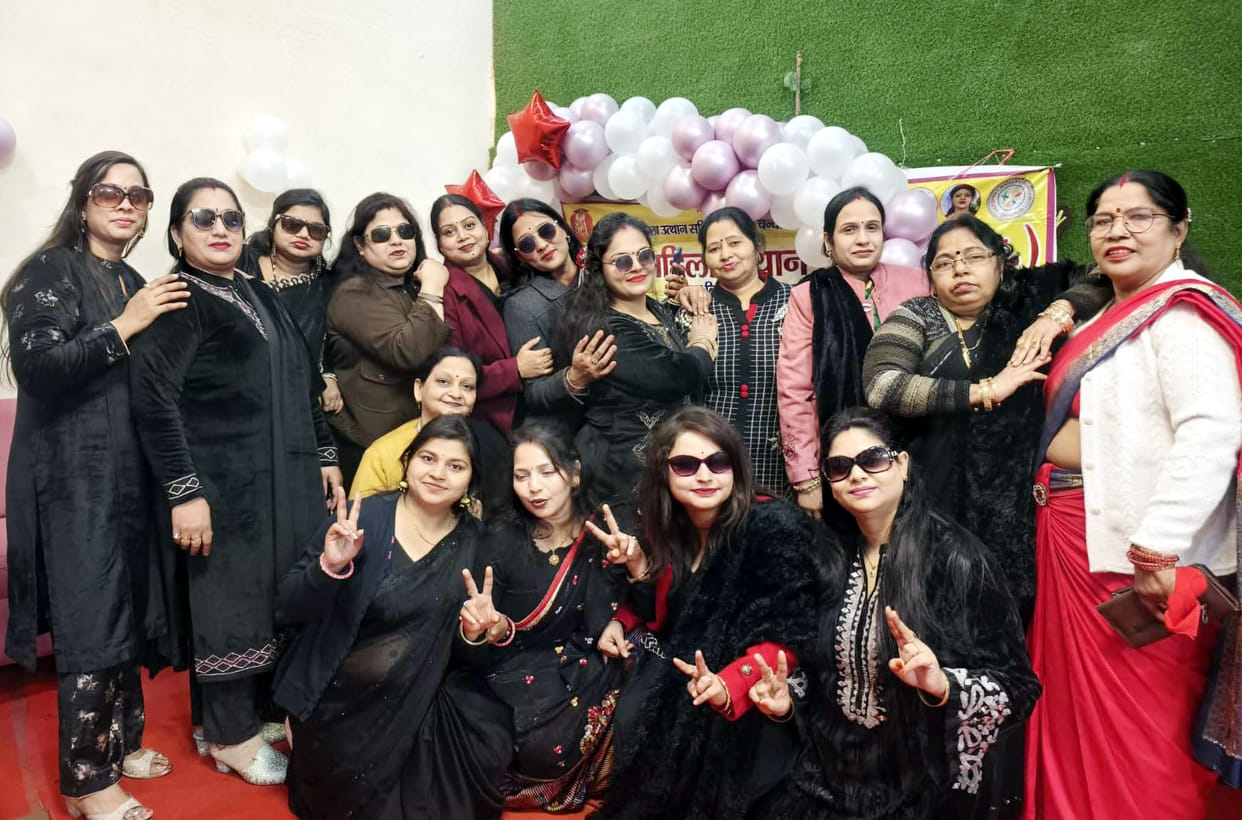 Women celebrated the New Year with fun games.
