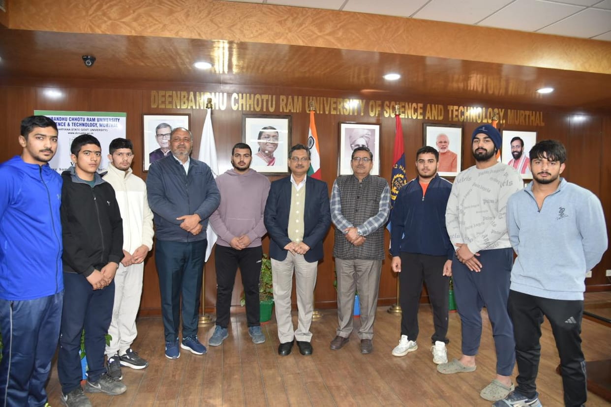 Seven wrestlers from DCRUST will participate in the All India Wrestling Mahakumbh