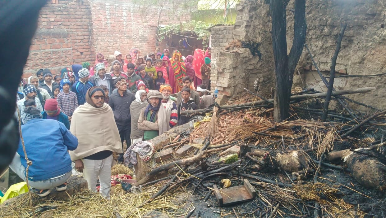 mainpuri news nani and granddaughter burned