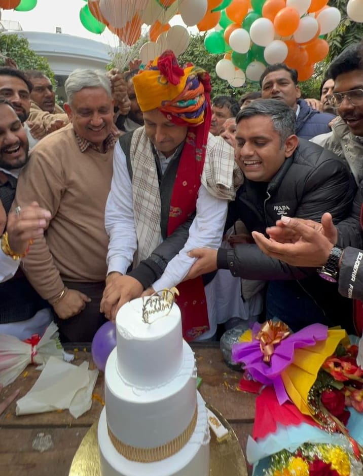 Young Congress members celebrated MP Deepender's birthday.
