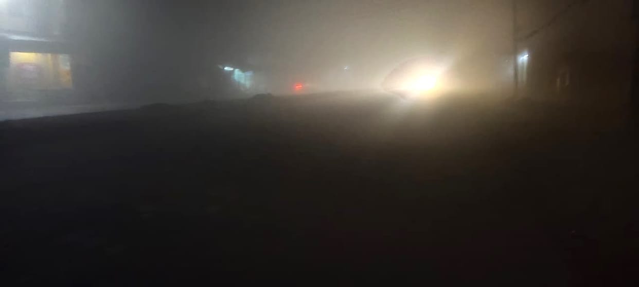 People shivered in the freezing cold along with fog