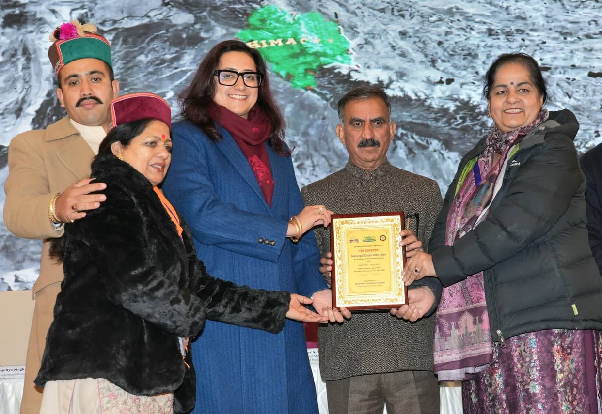 Solan Municipal Corporation ranked first in Clean City Prosperous City, honored by the Chief Minister