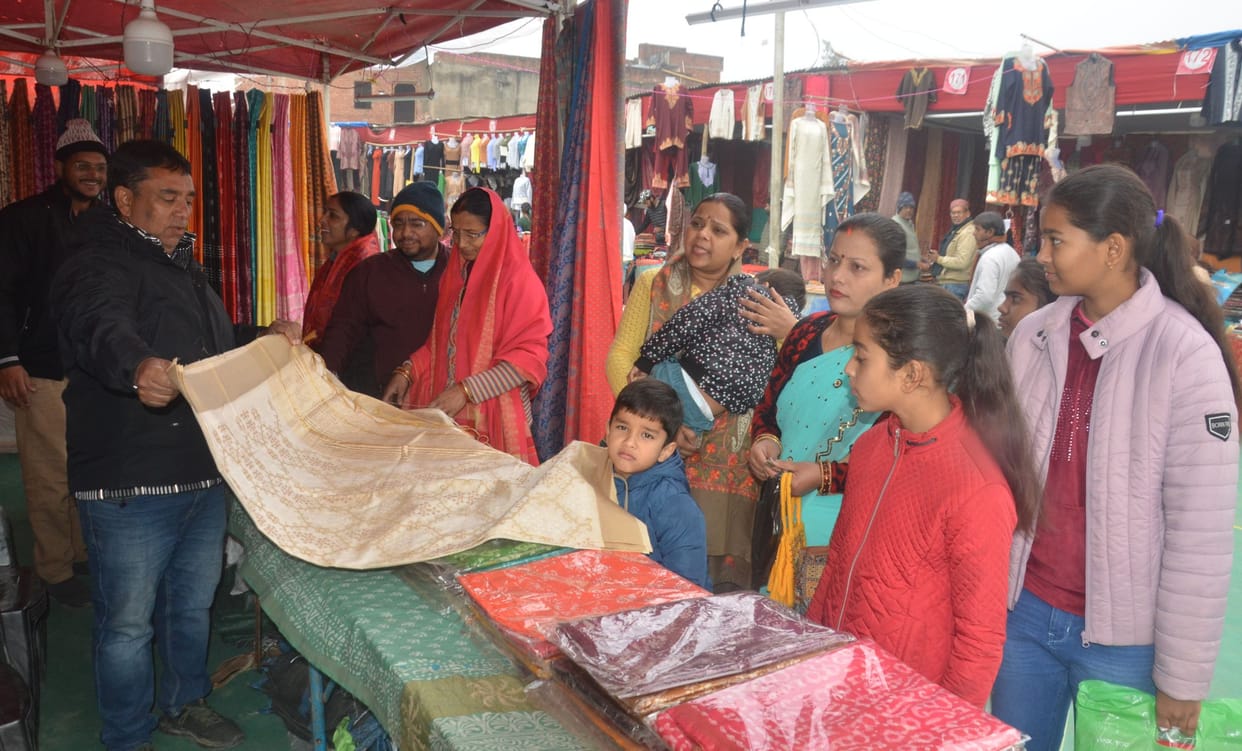 Women are liking Bhagalpur sarees and Kashmiri salwar-suits.