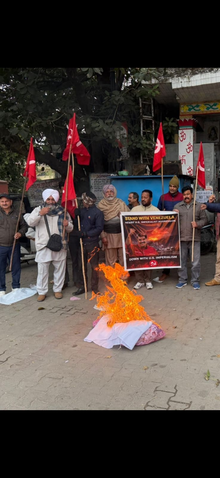 CPI holds protest in Mahawali against President Trump