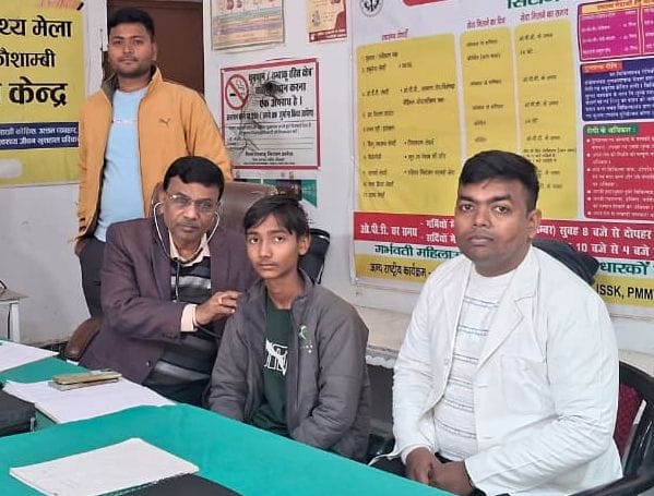 Health fair: Patients suffering from cold, throat infection and skin diseases queue up