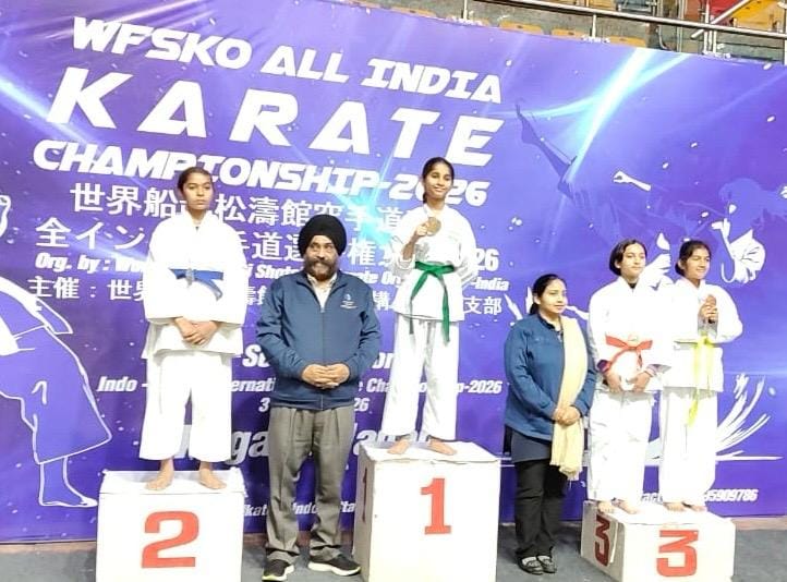 Players from Meerut won medals in the Karate competition.
