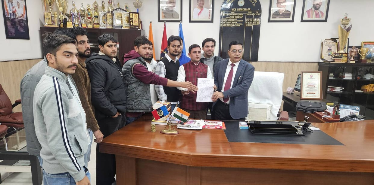 A memorandum was submitted to the Vice Chancellor demanding a sports complex in the university.