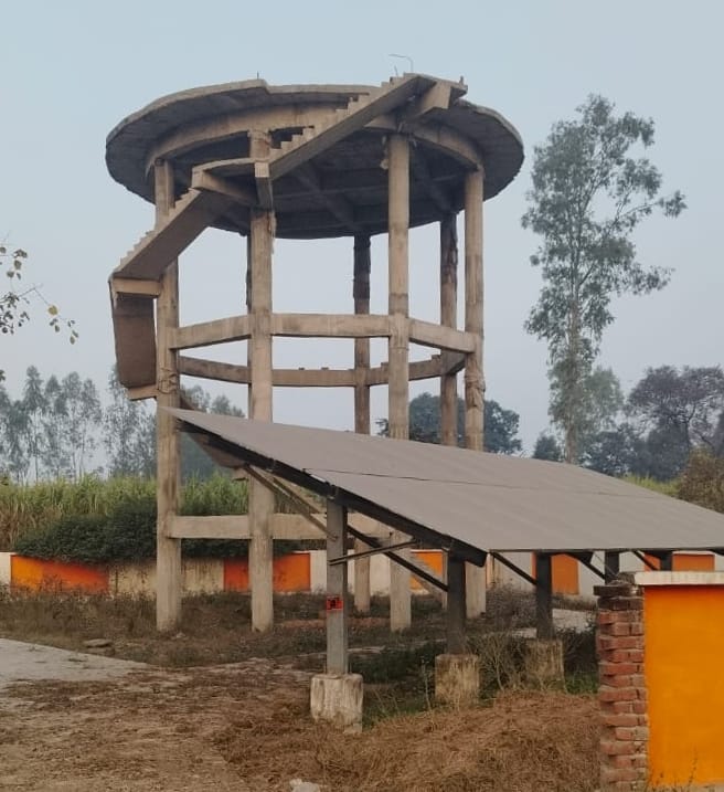 The construction of the overhead tank could not be completed in four years.
